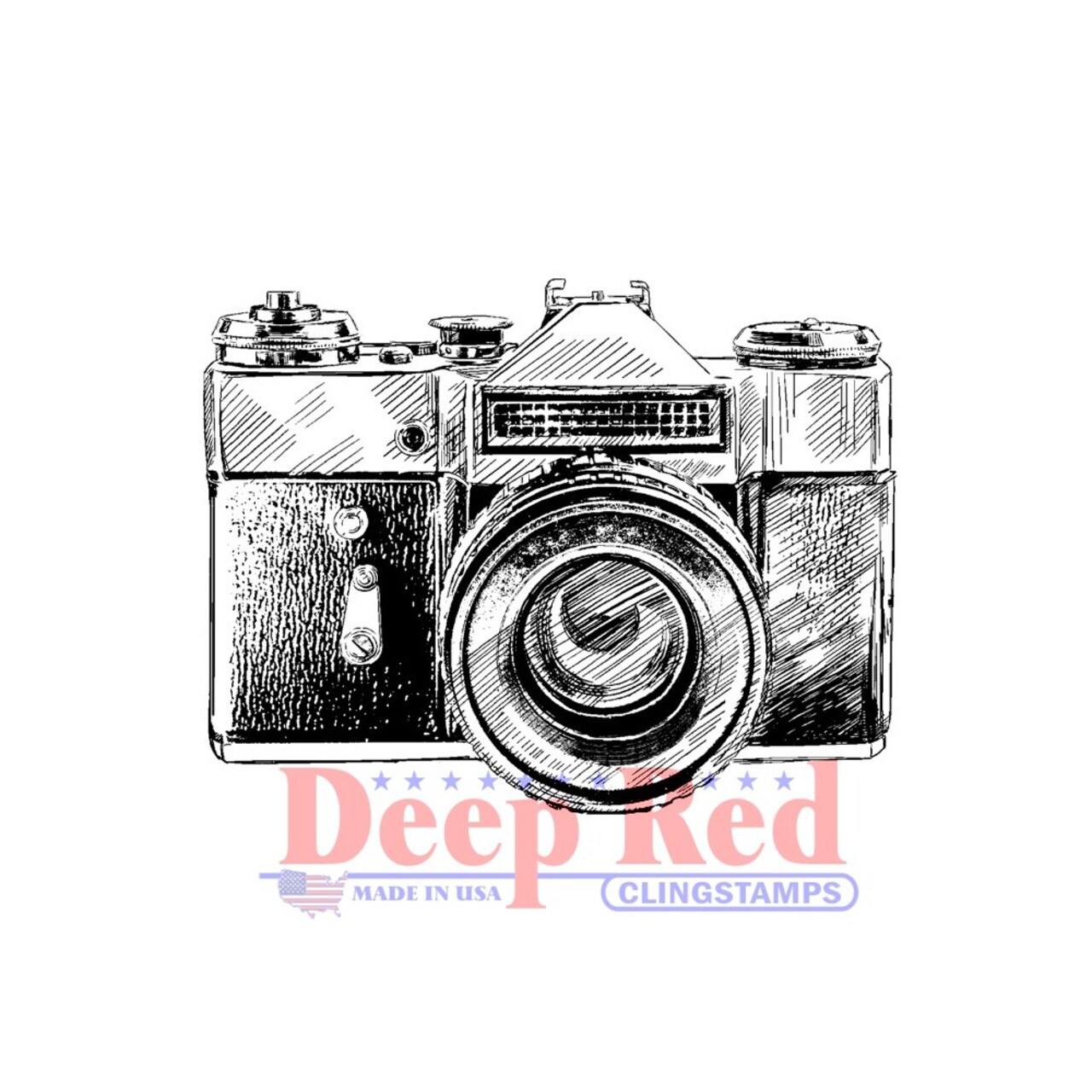 Deep Red Stamps Vintage Camera Rubber Cling Stamp 2.1 x 1.6 inches